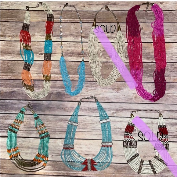 *FREE w purchase* or $8 - Beaded Tribal Fringe Necklace - Picture 13 of 14